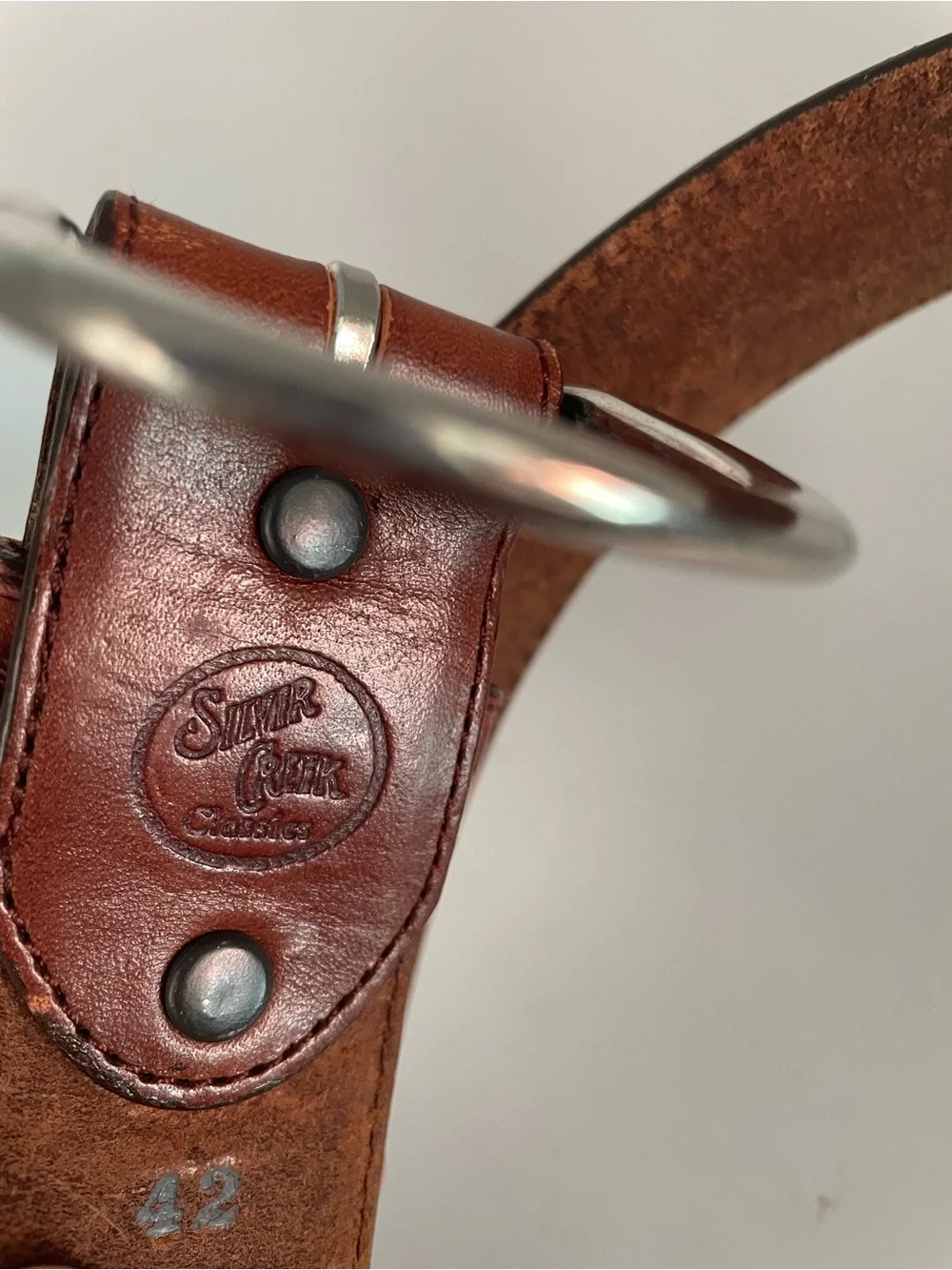 Silver Creek Men's Brown Tooled Leather Belt - Classic Western Style